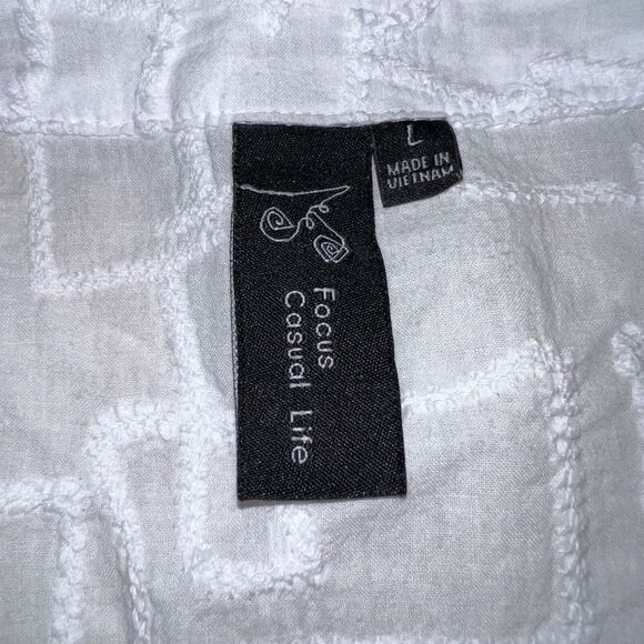 Focus Casual Life Womens Jacket Cotton Full Zip Lightweight White Large - Picture 8 of 9